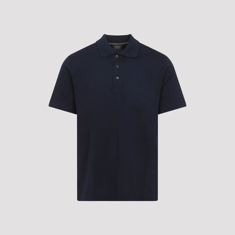 Brioni Cotton Polo Shirt - Navy Blue