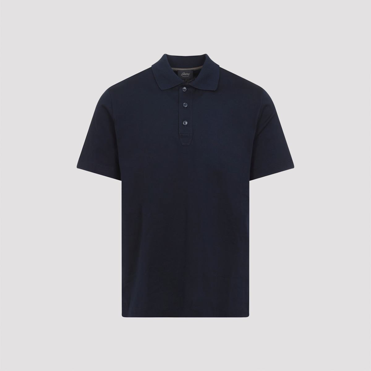 Brioni Cotton Polo Shirt - Navy Blue - Image 3 of 5