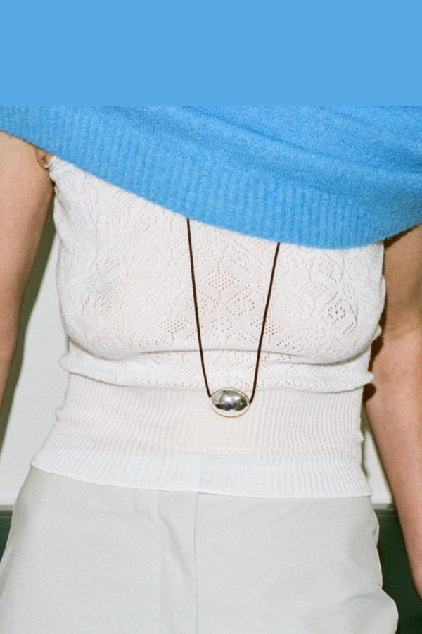 Annika Inez Large Ellipse Necklace - Silver