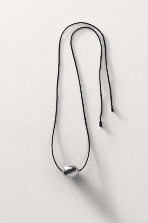 Annika Inez Large Ellipse Necklace - Silver
