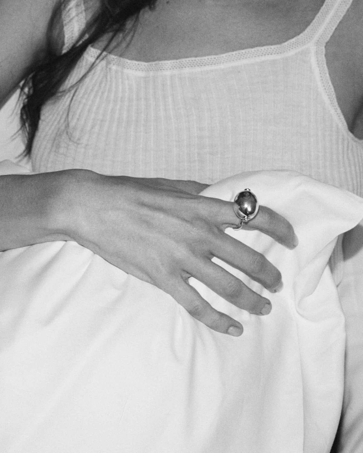 Annika Inez Large Ellipse Ring - Silver/Gold - Image 2 of 6