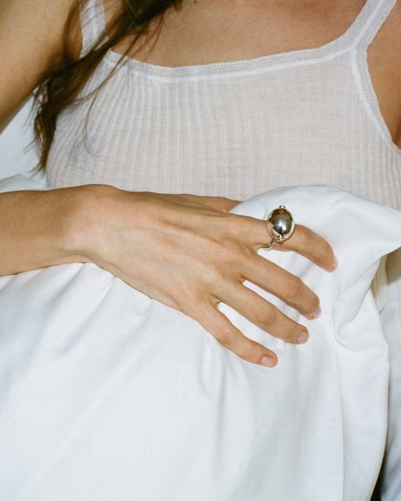 Annika Inez Large Ellipse Ring - Silver/Gold