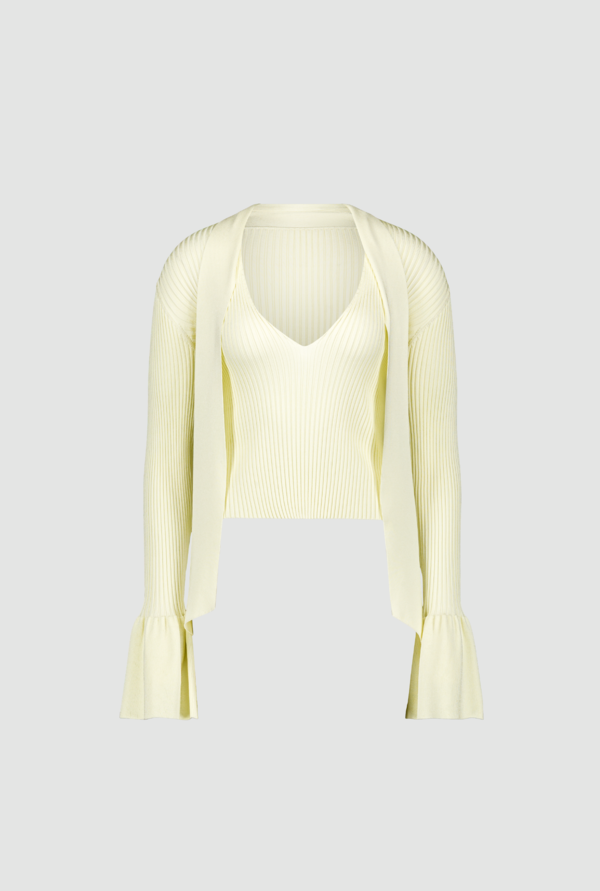 SAEMDI Sunny Scarf Top - Pale Yellow