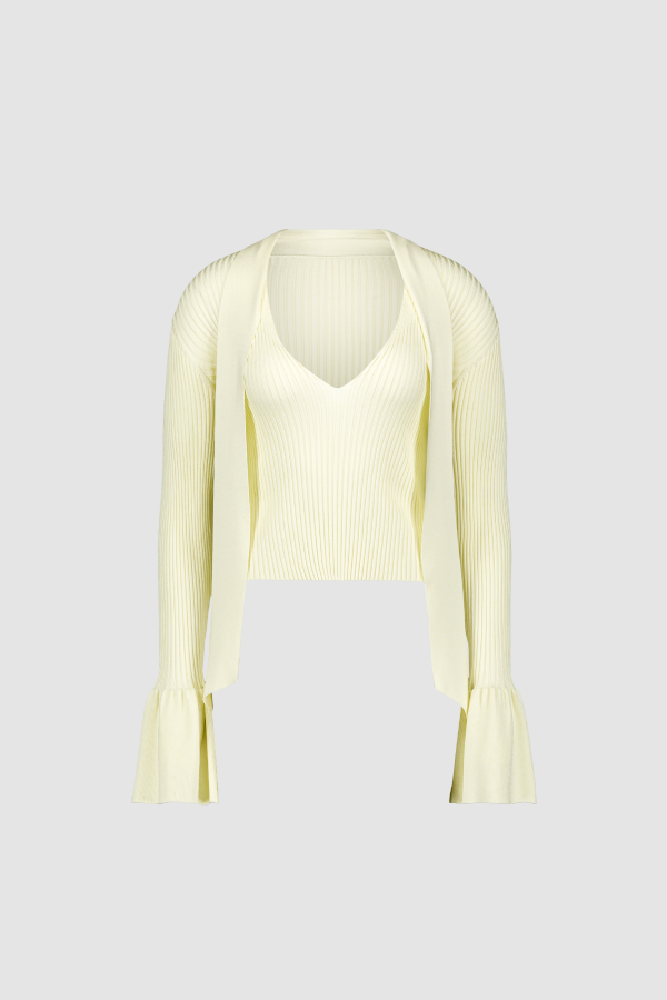 SAEMDI Sunny Scarf Top - Pale Yellow