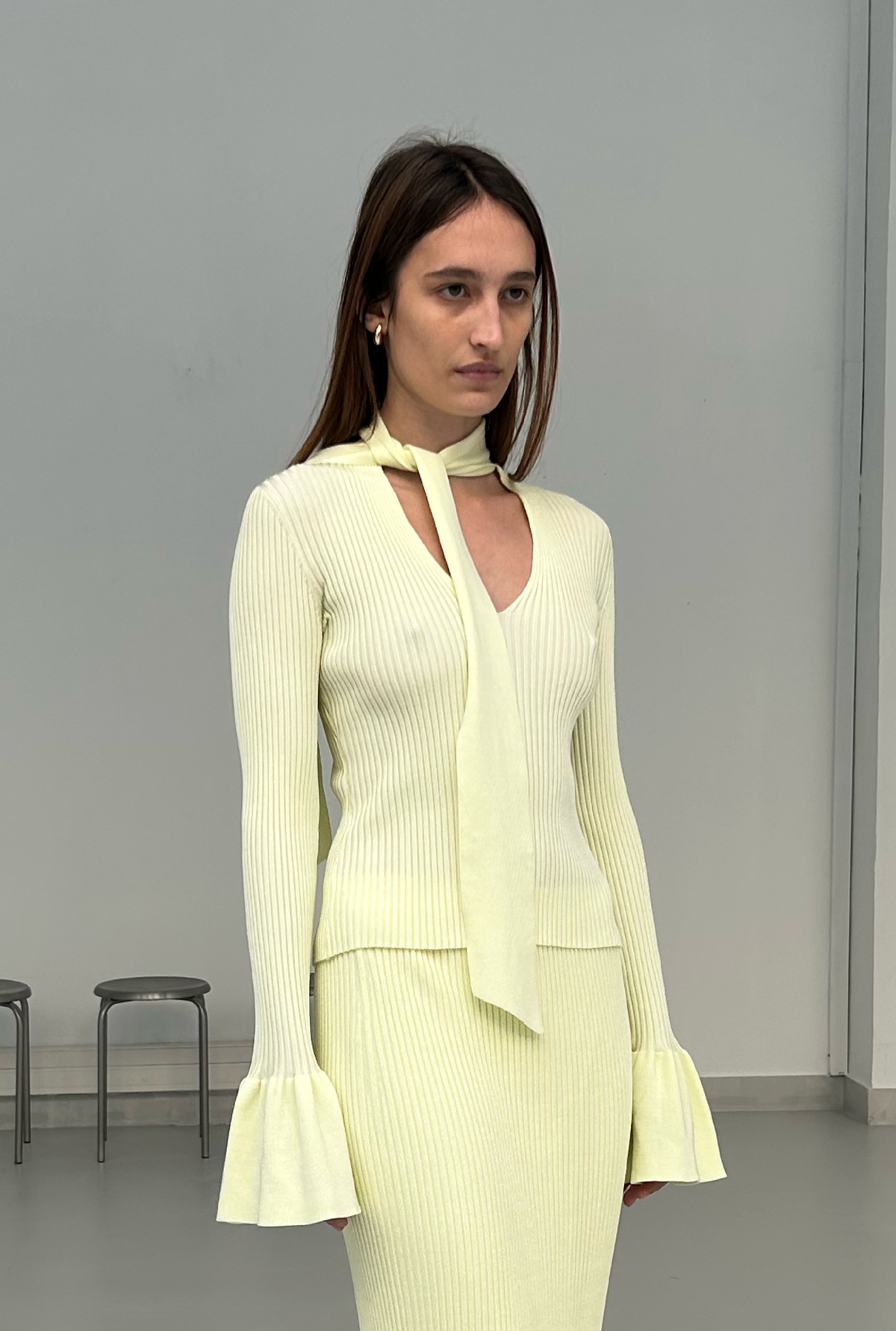 SAEMDI Sunny Scarf Top - Pale Yellow - Image 2 of 5