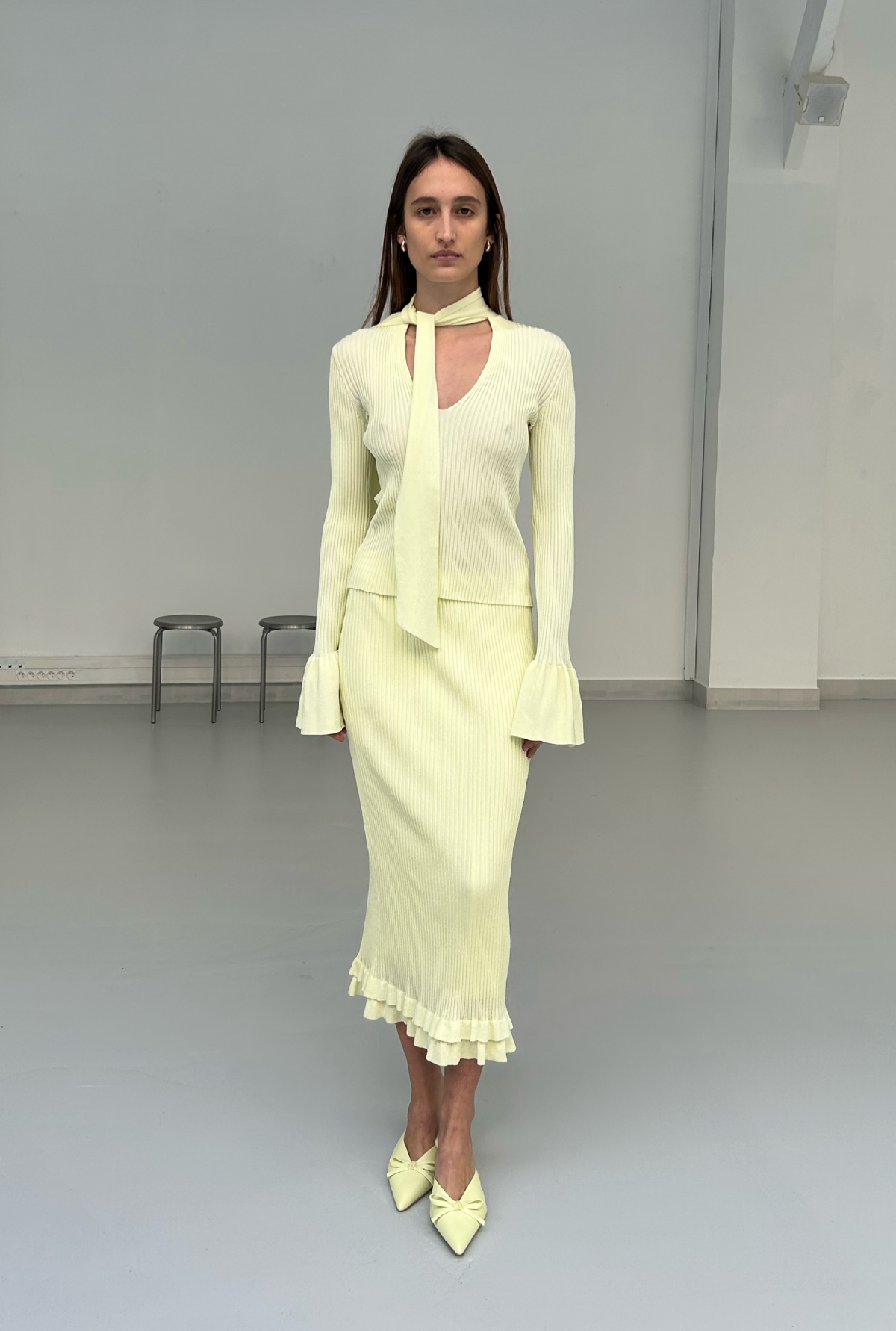 SAEMDI Sunny Scarf Top - Pale Yellow - Image 3 of 5