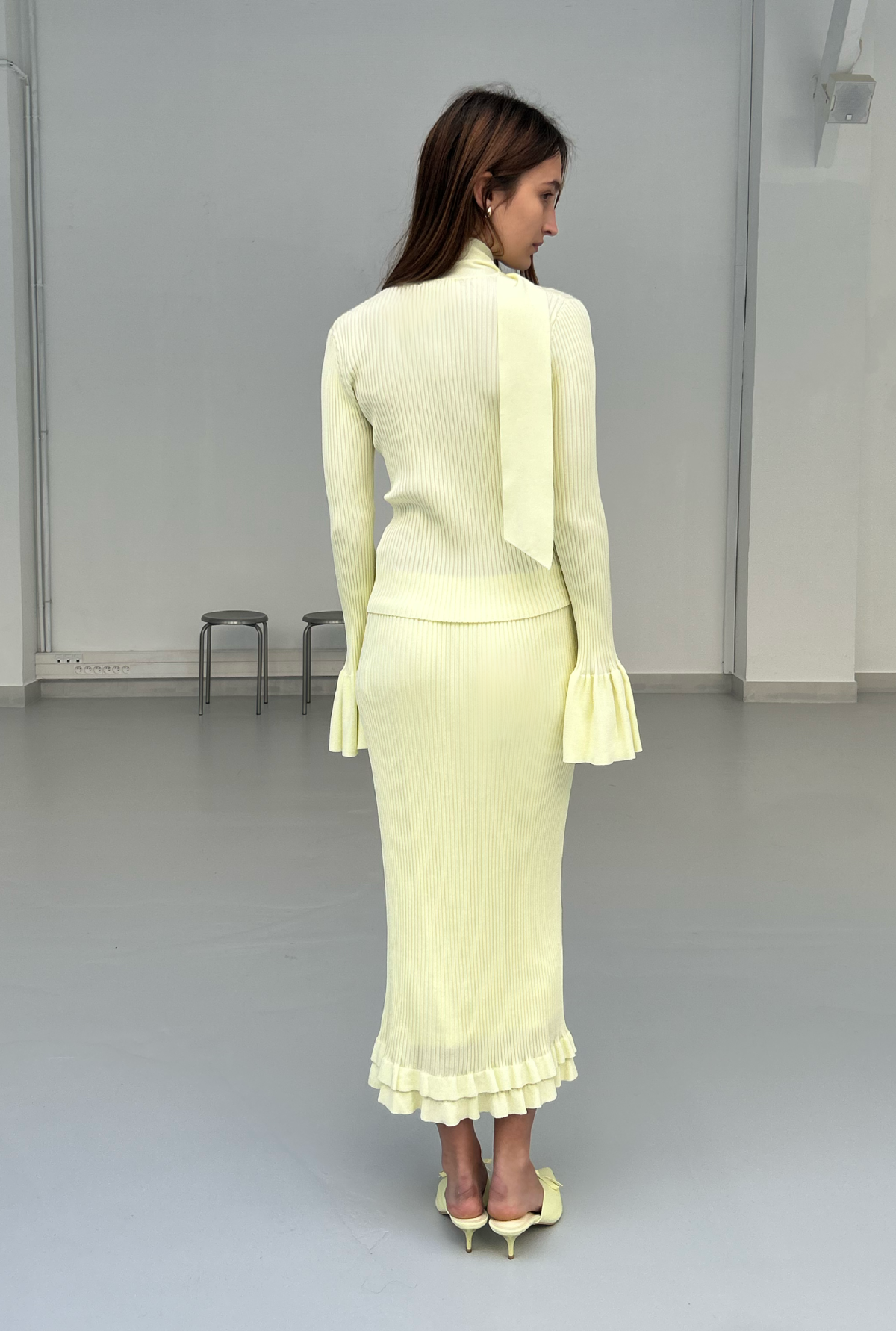 SAEMDI Sunny Scarf Top - Pale Yellow - Image 4 of 5