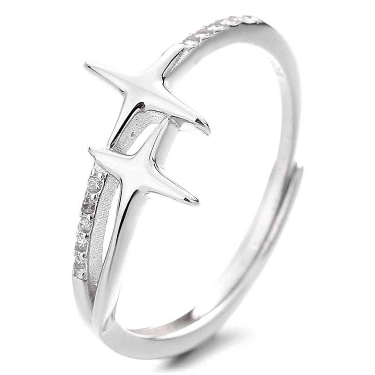 Perimade & Co. LLC Dainty Star Stacking Band Ring - Silver - Image 5 of 5