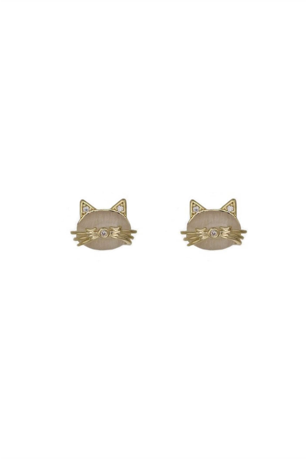 Perimade & Co. Mini Opal Cat Stud Earrings