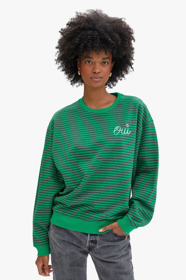 Clare V. Oui Stripes Sweatshirt