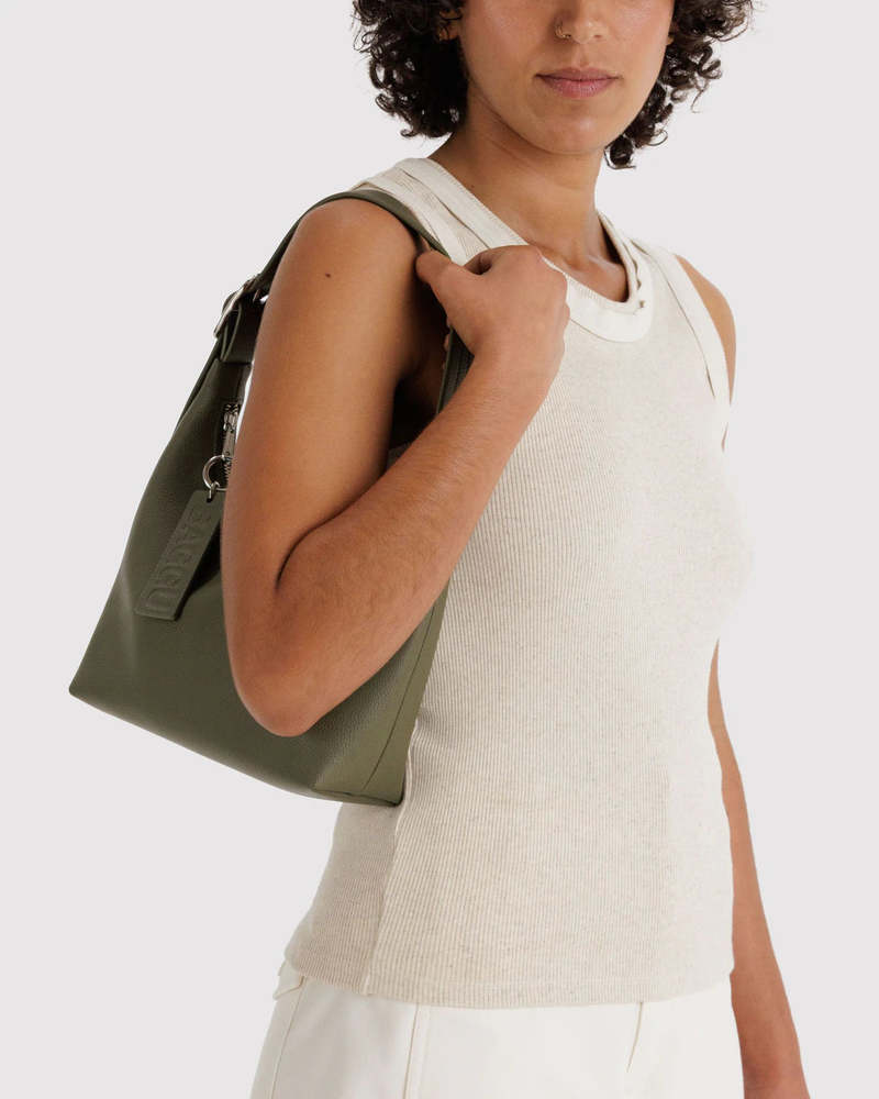 BAGGU Mini Recycled Leather Shoulder Bag