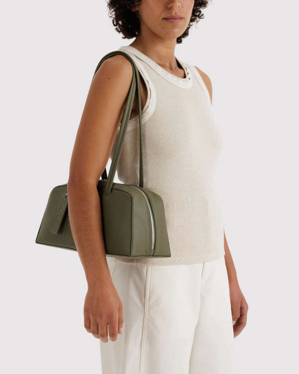 BAGGU Recycled Leather Bowler Bag