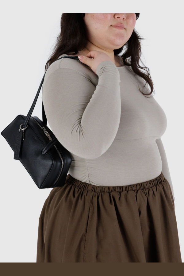 BAGGU Small Recycled Leather Bowler Bag