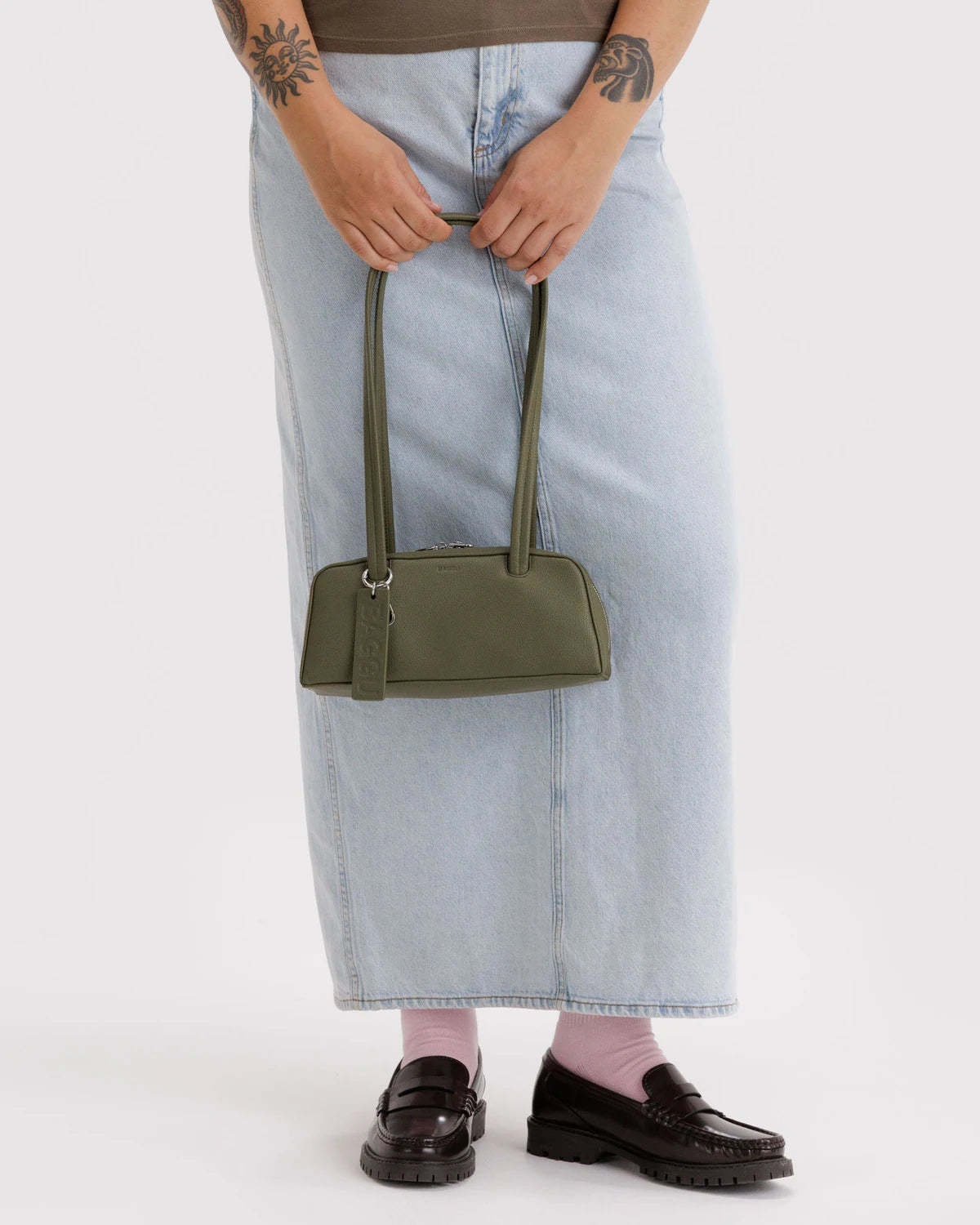 BAGGU Small Recycled Leather Bowler Handbag - Image 1 of 3