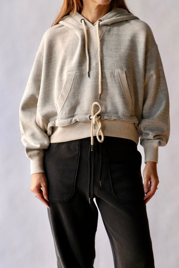 R13 Cinched Hem Popover Hoodie