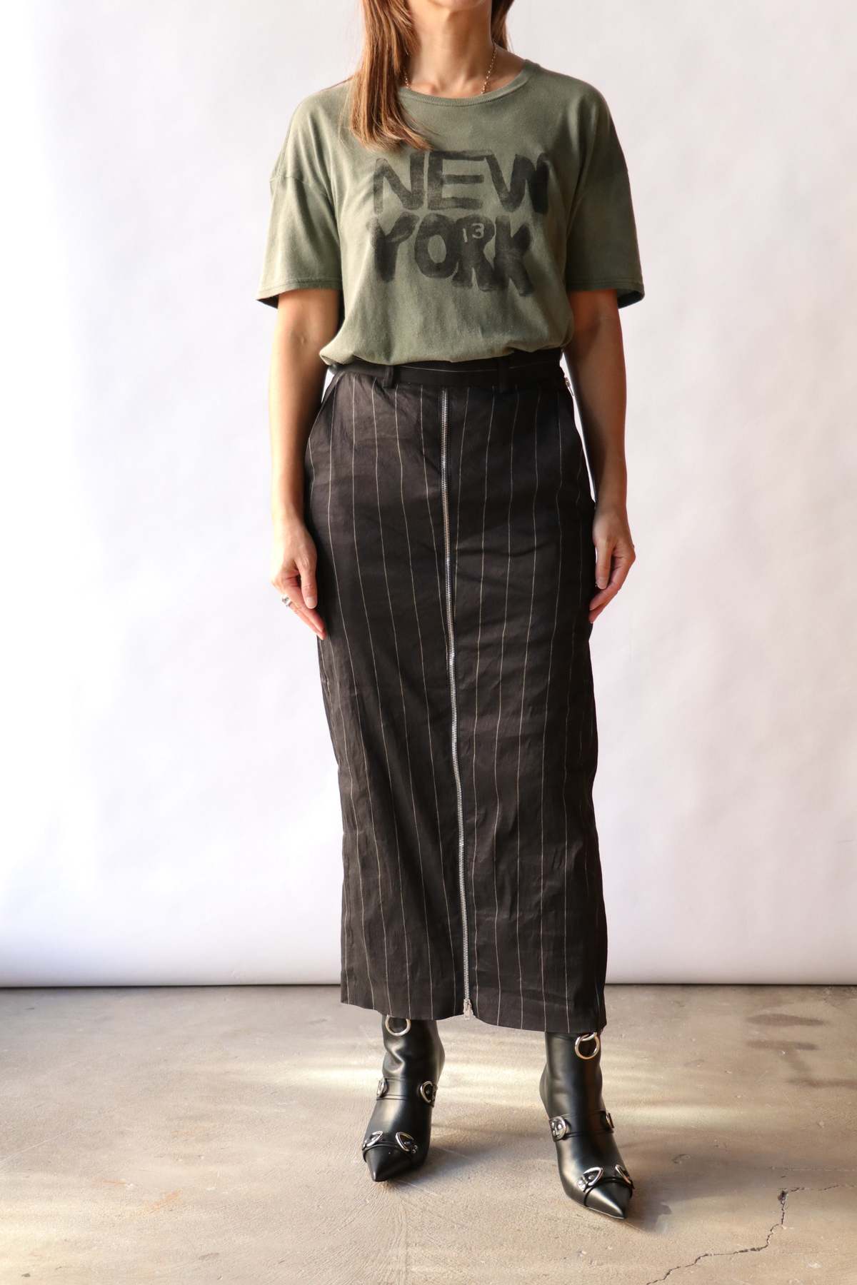 R13 Front Zip Trouser - Black/Silver Pinstripe - Image 2 of 7