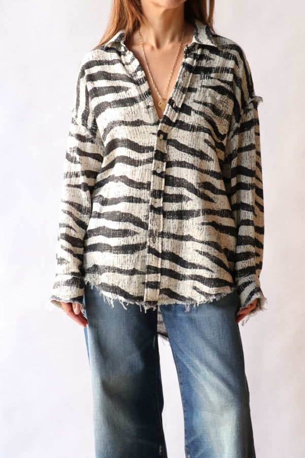 R13 Shredded Seam Drop Neck Shirt