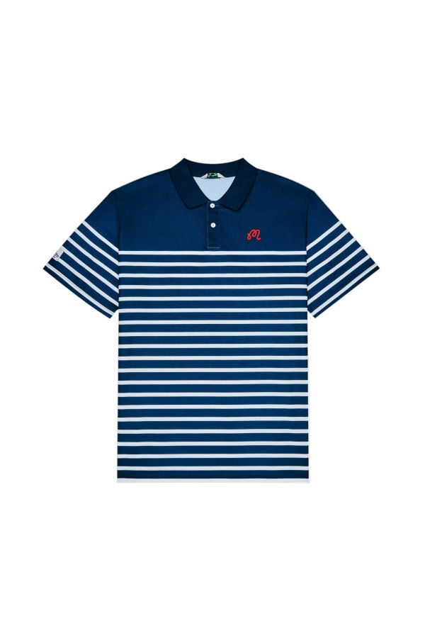 MALBON GOLF Fairway Spinnaker Polo - White/Navy