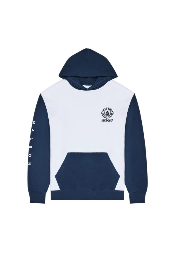 MALBON GOLF Fesque Deck Hand Hoodie - White/Navy