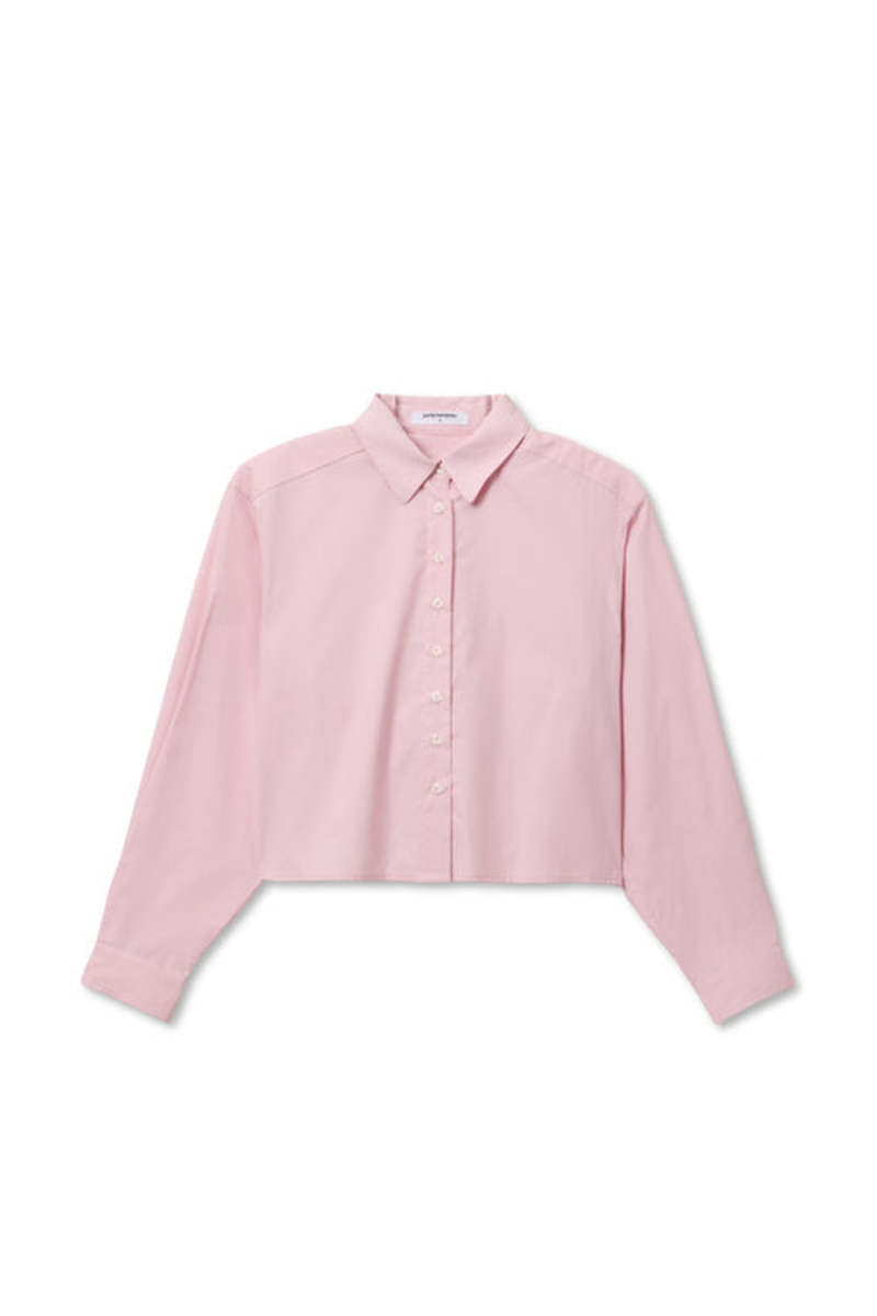 Perfect White Tee Naomi Button Up Top - Sugar Pink