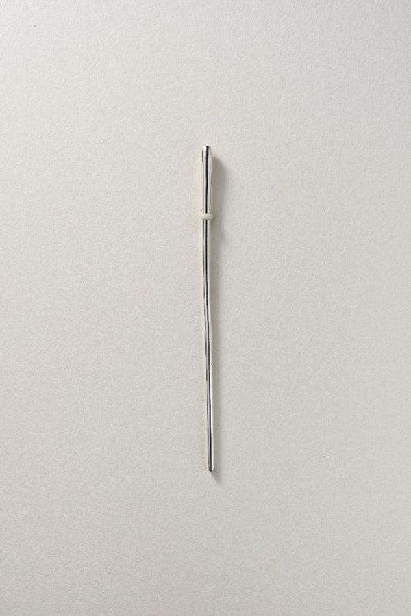 Annika Inez Banded Hairpin - Silver/White Feldspar