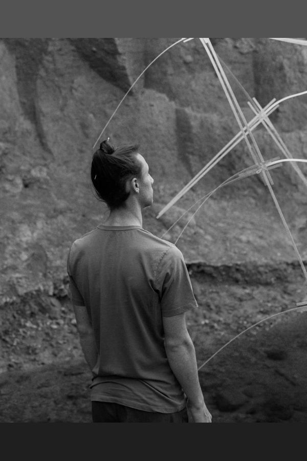 Annika Inez Banded Hairpin - Silver/White Feldspar