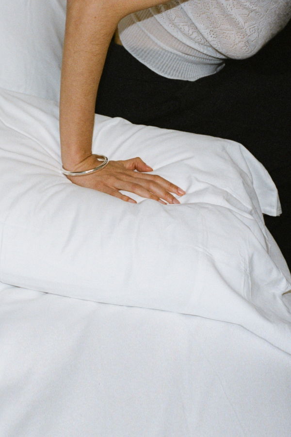 Annika Inez Slender Tube Bangle - Silver