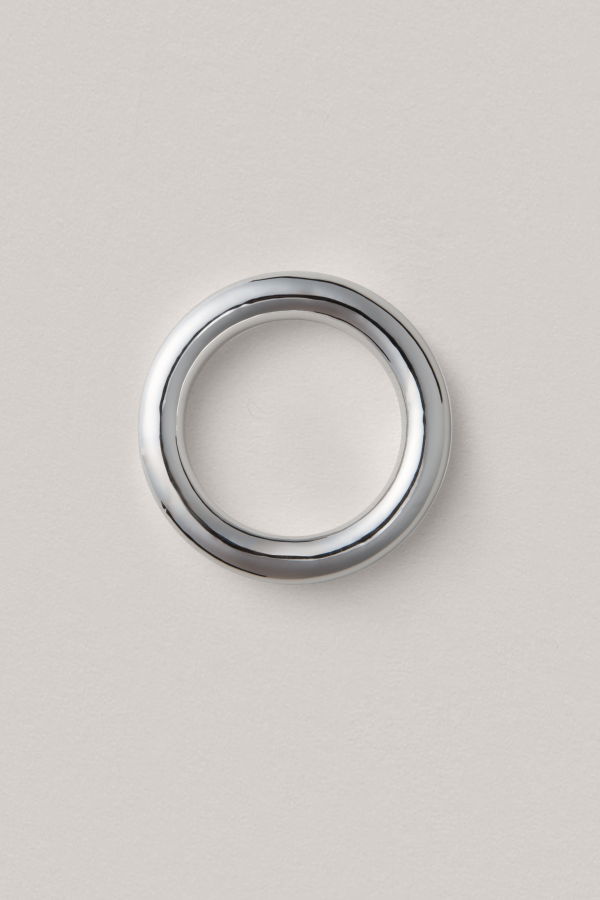 Annika Inez Wide Tube Bangle - Silver