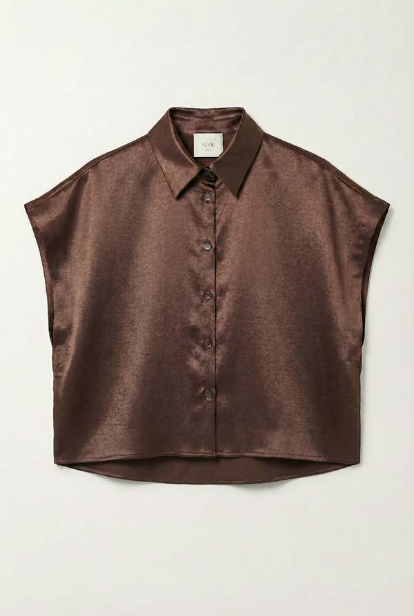 Alysi Choco Cropped Blouse - Chocolate