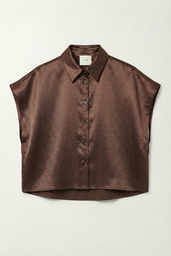 Alysi Choco Cropped Blouse - Chocolate
