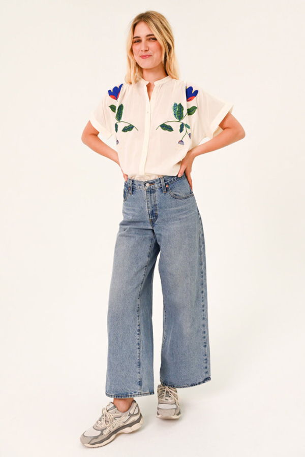 SACRECOEUR Maya Embroidered Shirt - Ecru