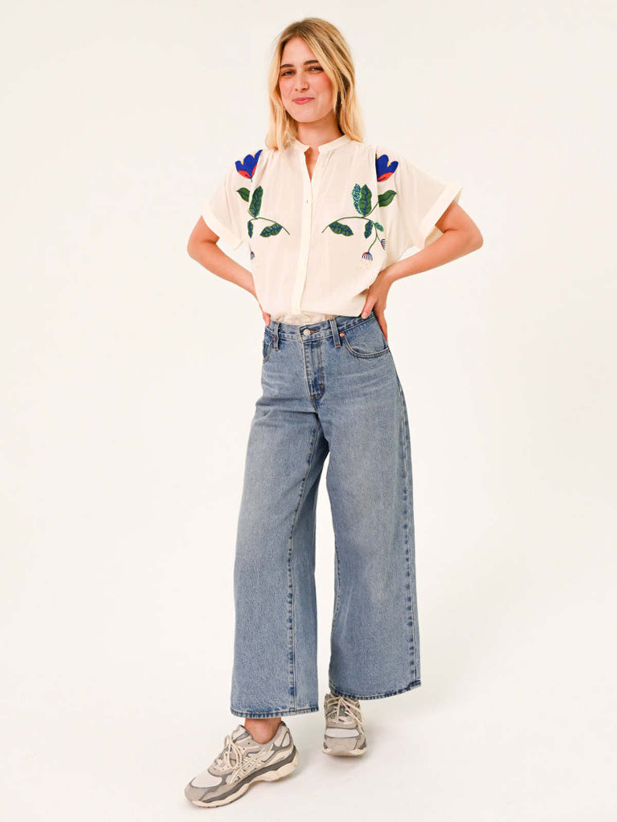 SACRECOEUR Maya Embroidered Shirt - Ecru - Image 1 of 3