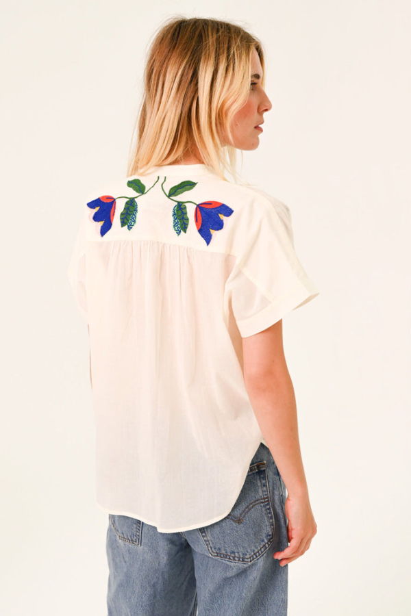 SACRECOEUR Maya Embroidered Shirt - Ecru