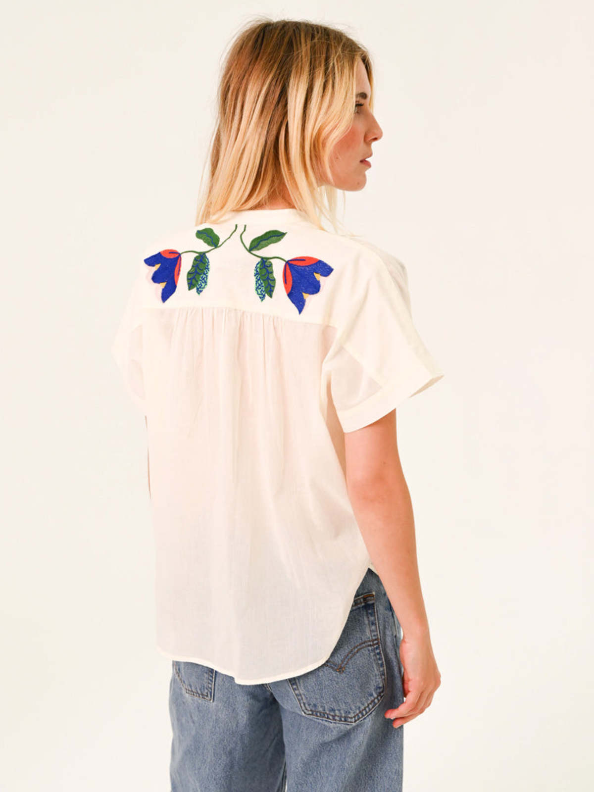 SACRECOEUR Maya Embroidered Shirt - Ecru - Image 2 of 3