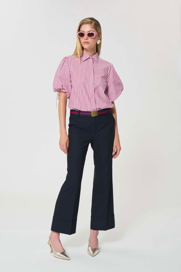 Tara Jarmon Caly Striped Poplin Shirt - Red