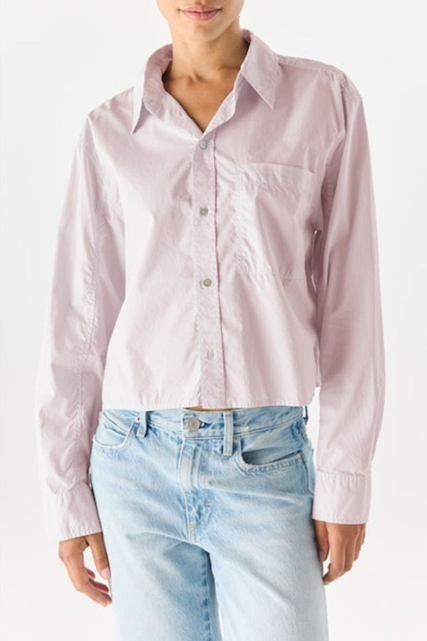 amo denim Ruth Cropped Button Down Top - Wisteria