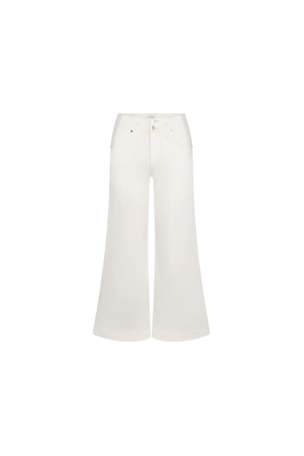 Frame Seamed Wide Leg Trouser Crop - Au Natural Clean