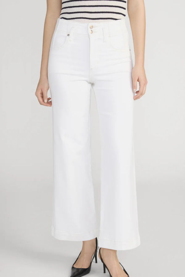 Frame Seamed Wide Leg Trouser Crop - Au Natural Clean
