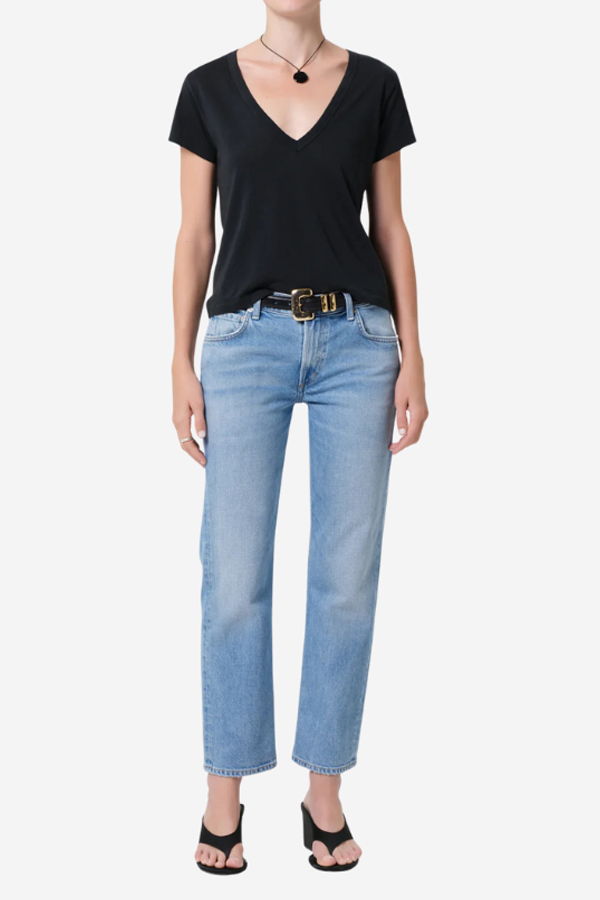 Citizens of Humanity Hara V Neck Tee - Washed Black
