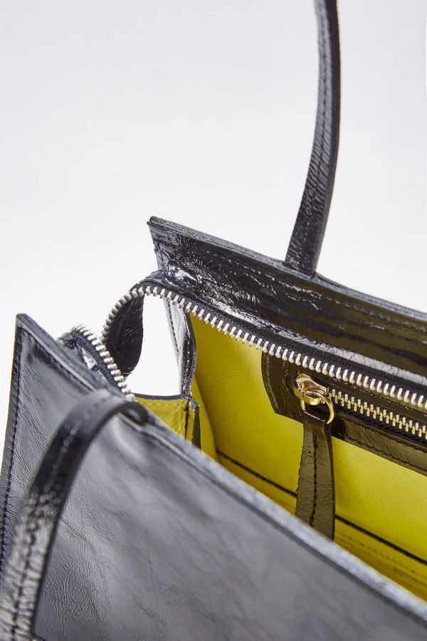 Delfina Gue Hotdog Black Wrinkle Shoulder Bag