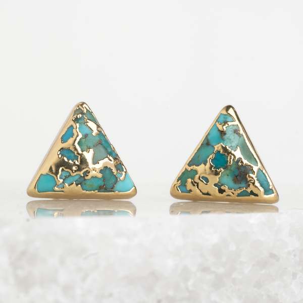 Starfish Project Ellie Triangle Turquoise Stud Earrings