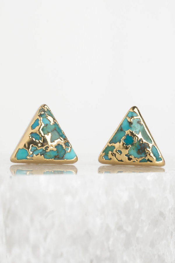 Starfish Project Ellie Triangle Turquoise Stud Earrings
