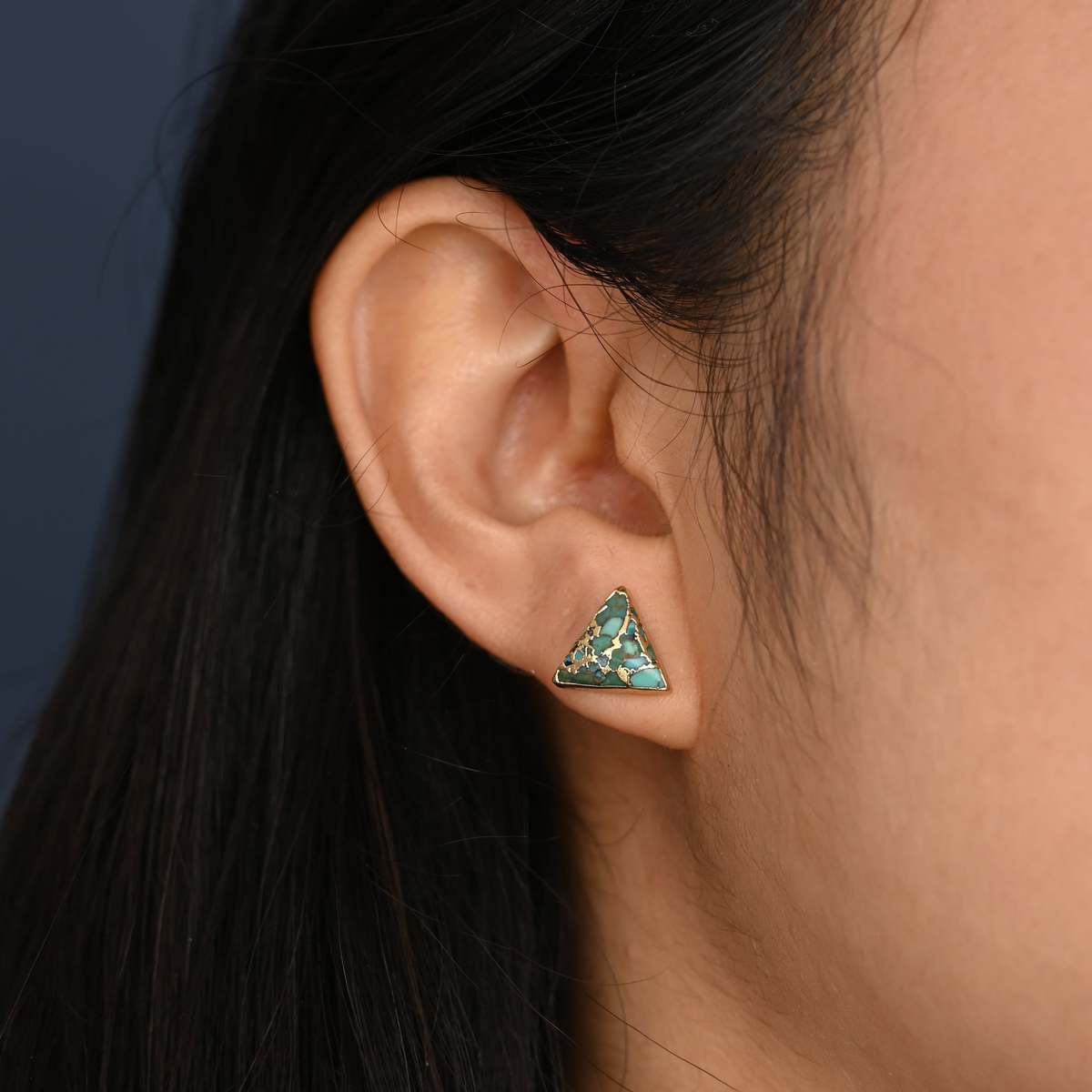 Starfish Project Ellie Triangle Turquoise Stud Earrings - Image 2 of 4