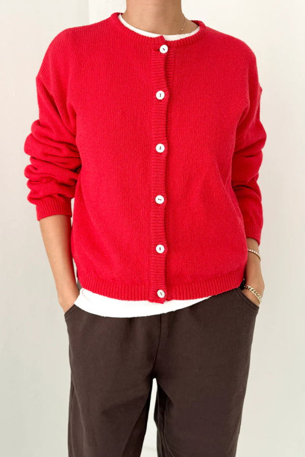 Le Bon Shoppe Leila Cotton Cardigan - Chili