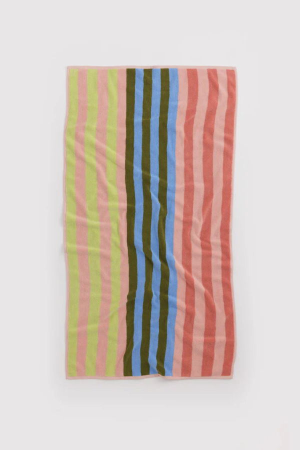 BAGGU Bath Towel in Sherbet Stripe