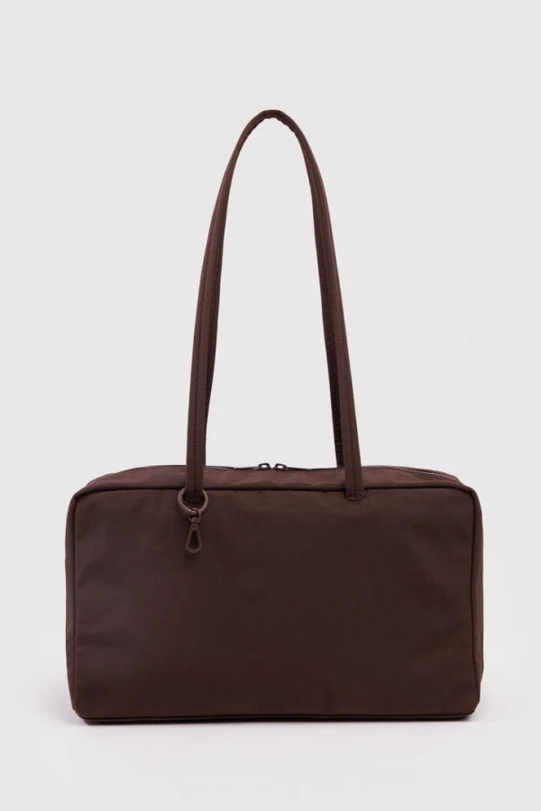 BAGGU Medium Nylon Bowler Bag - Coffee