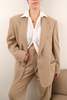 Vintage 90s Wool Blend Tailored Pantsuit - Sand - Thumbnail 2