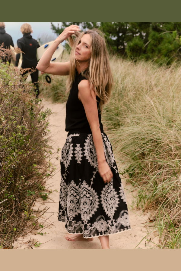 Cartolina Georgia Midi Skirt - Noir