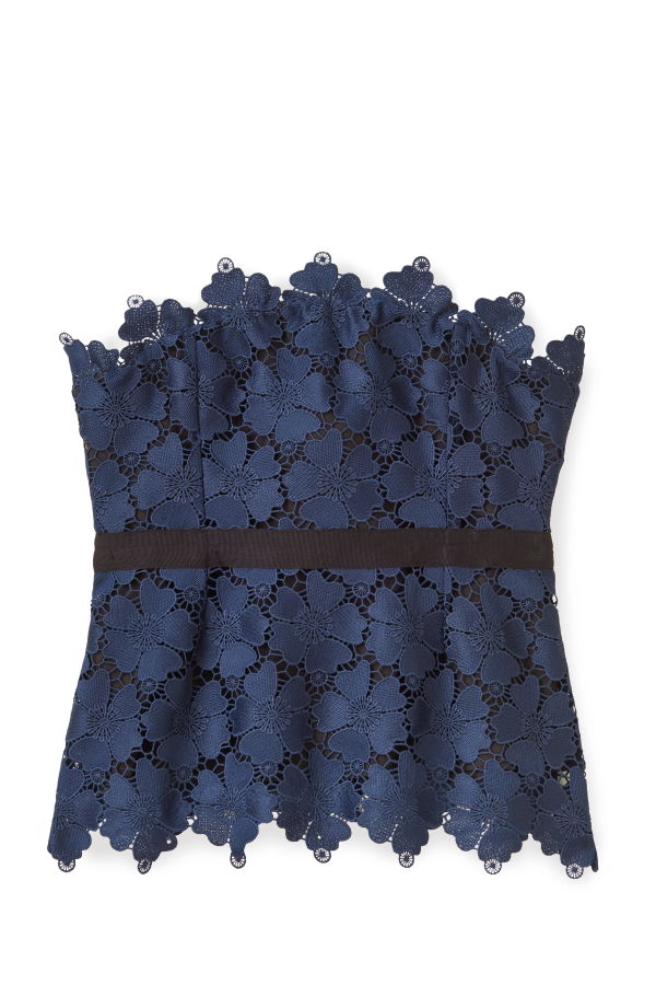 Cartolina Romita Peplum Top - Midnight Blue