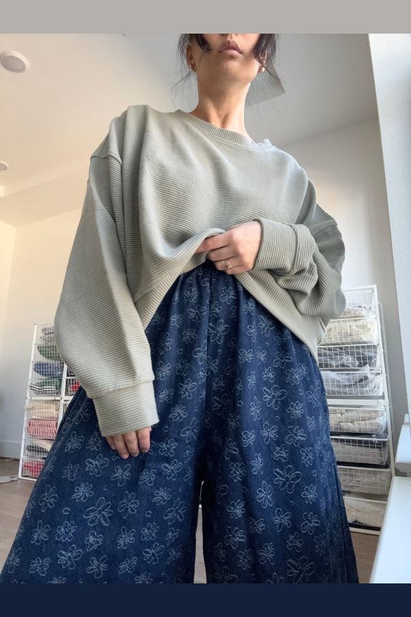 NA NIN Margot Rippled Cotton Cropped Sweatshirt